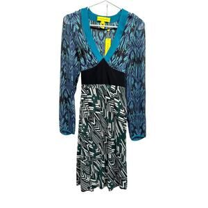 NWT Catherine Malandrino Silk Blend Geometric‎ Print Dress Size 4